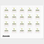 Martini and Mistletoe Candy Cane Cocktail Couples Vierkante Sticker (Vel)