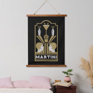 Martini Art Deco Art Hangend Wandkleed