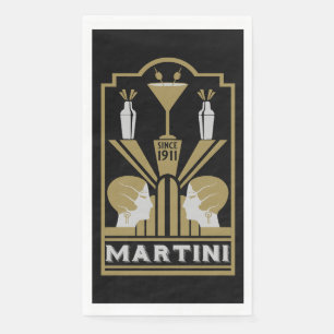 Martini Art Deco Art Servet