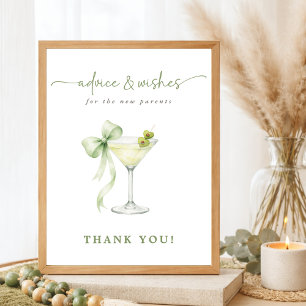 Martini Baby Shower Advies & Wensen Nieuwe Ouders Poster