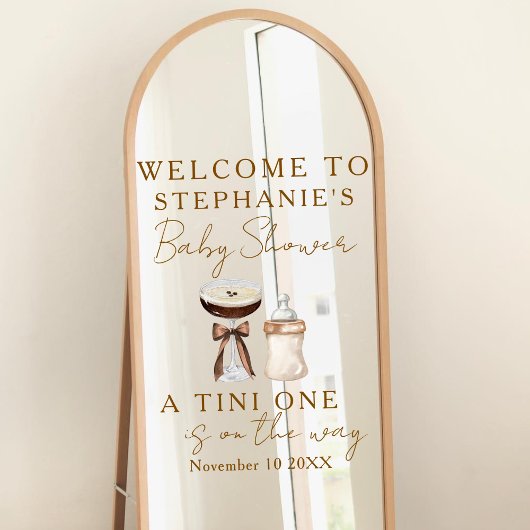 Martini Baby shower Mirror Welkomstbord Decal