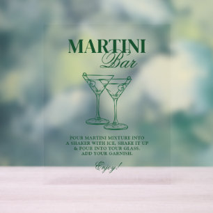 Martini Bar Bachelorette weekend Acryl Bord
