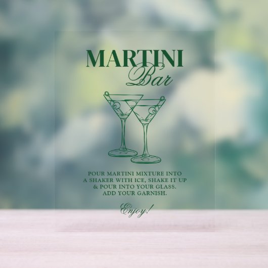 Martini Bar Bachelorette weekend Acryl Bord (Neutraal)