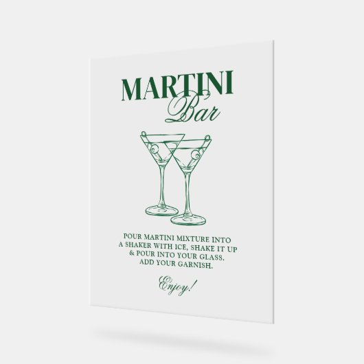 Martini Bar Bachelorette weekend Acryl Bord (Hoek)
