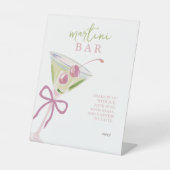 Martini Bar Chic Modern Bridal Shower Reclamebord Met Voetstuk (Voorkant)