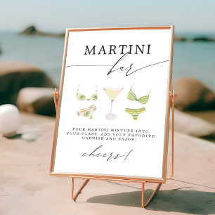 Martini Bar Martinis & Bikinis Vrijgezellenfeest Poster
