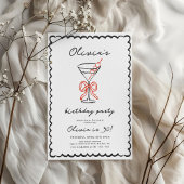 Martini & Bow trendy verjaardagsfeestje Kaart