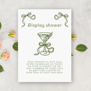 Martini Bow Vrijgezellenfeest Display douche Informatiekaartje