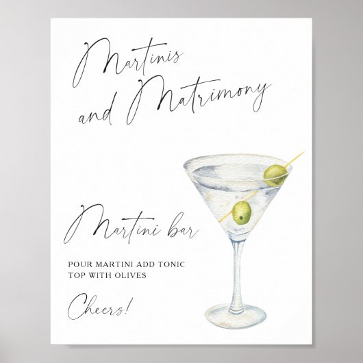 Martini Bruidsfeest Martini bar Poster (Voorkant)