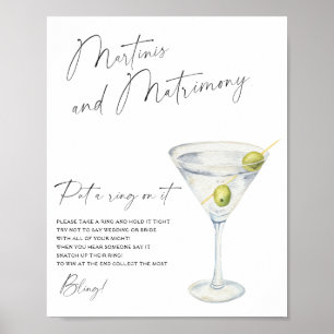 Martini bruiloftsborrel 'Leg een ring om haar ving Poster