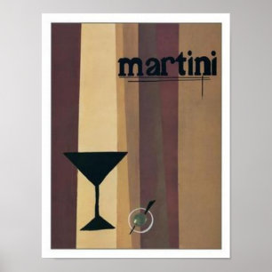 Martini (bruine strepen) poster