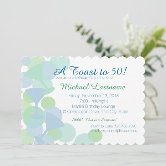 Martini Bubbles Party Invitation (Debout devant)