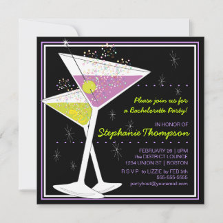 Martini Cocktail Bachelorette Party Invitation