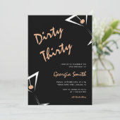 Martini Cocktail Dirty Dertig 30ste Verjaardagsfee Kaart (Staand voorkant)