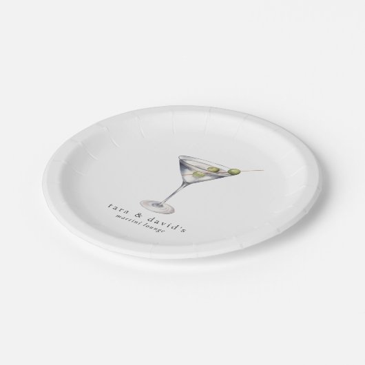 Martini Cocktail Lounge met jouw naam Papieren Bordje (Gekanteld)