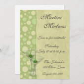 Martini Cocktail Party Invitation Kaart (Voorkant / Achterkant)