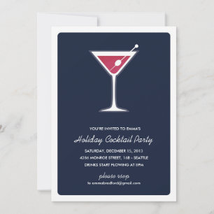 Martini Cocktail Party Invitation Kaart