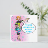 Martini - Cocktail Party Invitation Kaart (Staand voorkant)