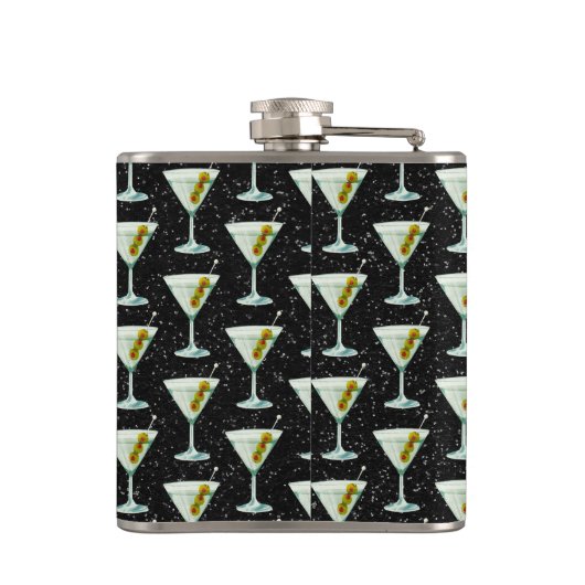 Martini Cocktail Pattern Heupfles (Achterkant)