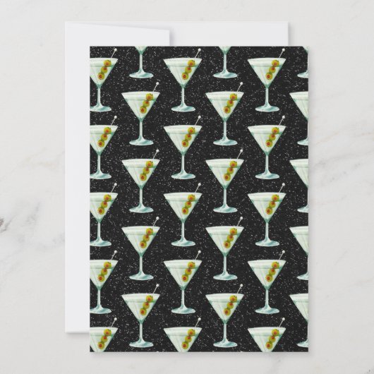 Martini Cocktail Pattern Kaart (Achterkant)