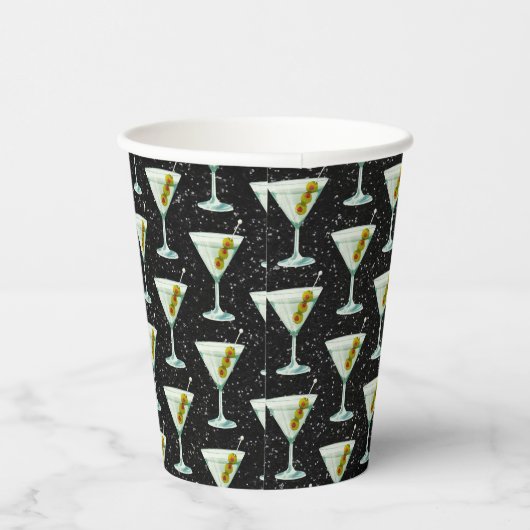 Martini Cocktail Pattern Papieren Bekers (Rechts)