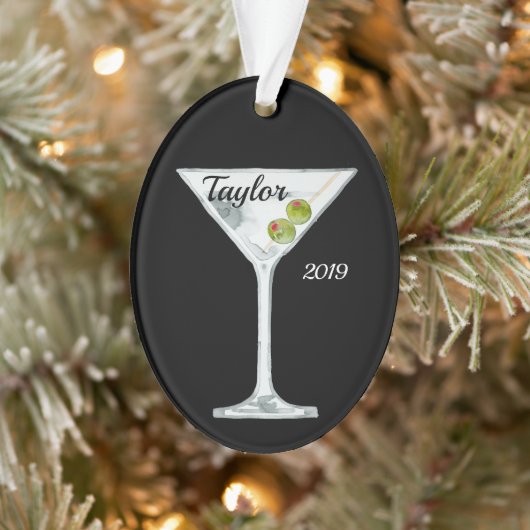 Martini Cocktail Personalized Ornament (Boom)