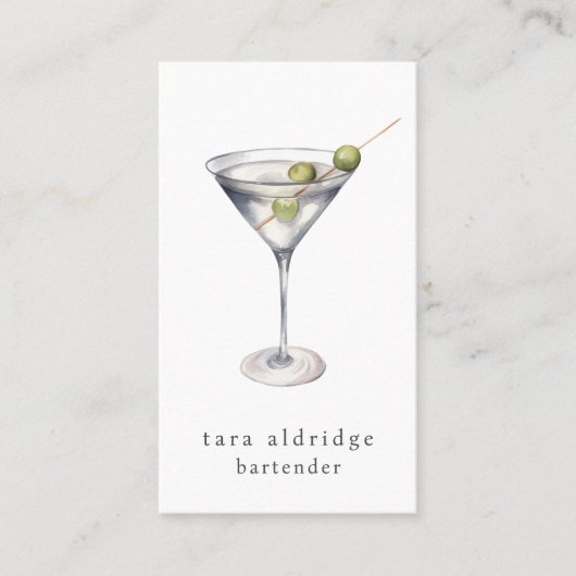 Martini Cocktail Professionele Bartender Visitekaartje (Voorkant)