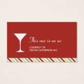 Martini cocktail rood feestje drink ticket visitekaartjes (Achterkant)