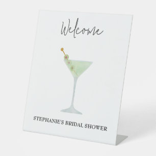 Martini Cocktail Wedding Vrijgezellenfeest Welcome Reclamebord Met Voetstuk
