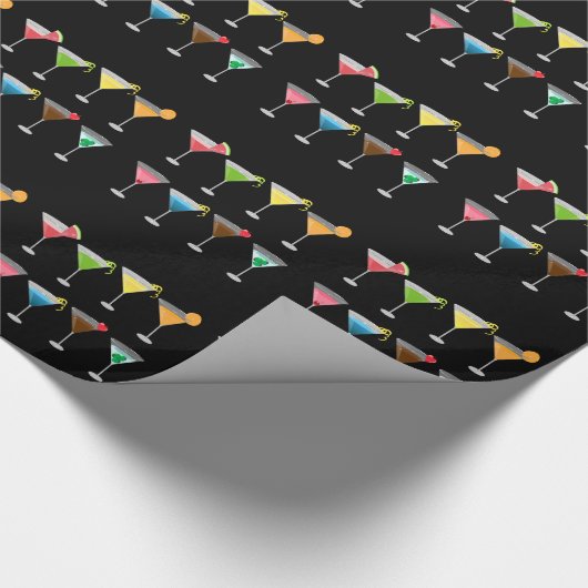 Martini Cocktails Art Wrapping Paper Cadeaupapier (Hoek)