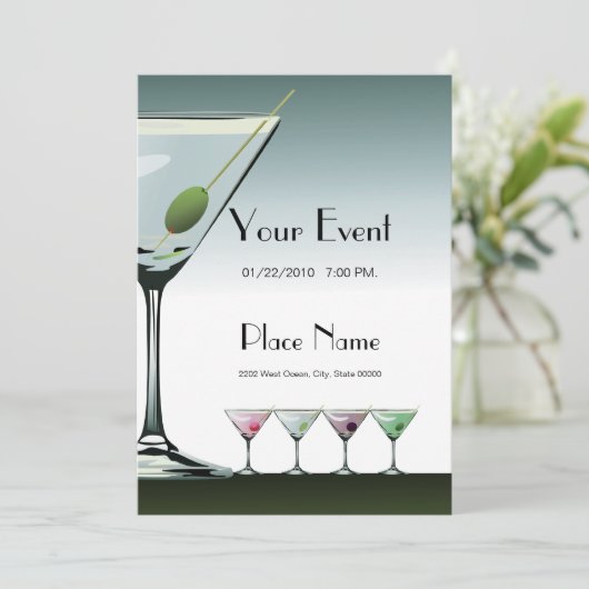 Martini Cocktails Invitation (Debout devant)