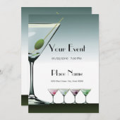 Martini Cocktails Invitation (Devant / Derrière)