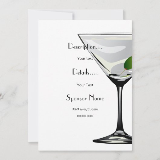 Martini Cocktails Invitation Modèle (Dos)