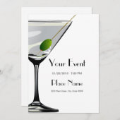 Martini Cocktails Invitation Modèle (Devant / Derrière)