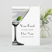 Martini Cocktails Uitnodiging Sjabloon (Staand voorkant)
