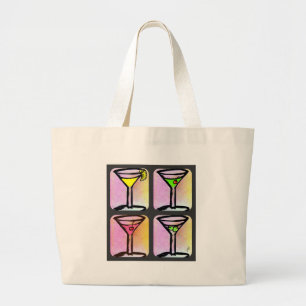 MARTINI COLLAGE PRINT, Lemon Drop, Appletini, Cosm Grote Tote Bag
