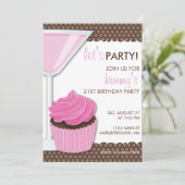 Martini & Cupcake 21st Birthday Kaart (Staand voorkant)