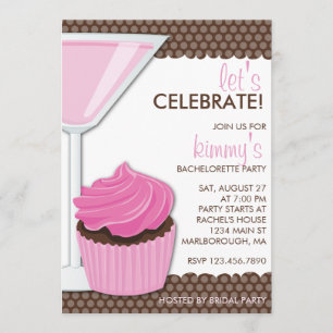 Martini & Cupcake Bachelorette Kaart