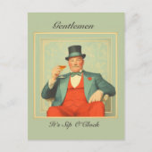 Martini Dandy - Heren Het is Sip O'Clock Briefkaart (Voorkant)