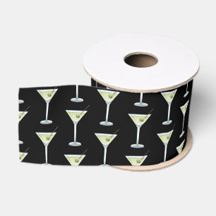 Martini-drankjes op zwart grosgrain lint