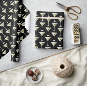 Martini Drink op zwart Cadeaupapier