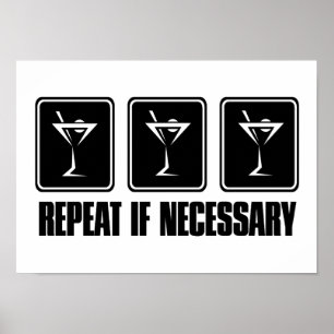 Martini Drink Signs - herhaal indien nodig Poster