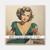 Martini drinken grappige retro 50s uitdrukking magneet (Voorkant)