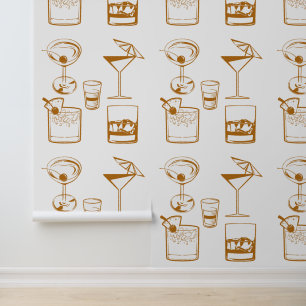 Martini en cocktails Tan en Beige kleuren Behang