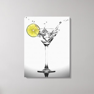 "Martini en een plons" kunst aan de muur Canvas Afdruk
