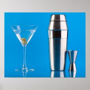 Martini en een shaker poster