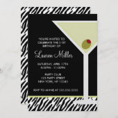 Martini en Zebra Pattern Kaart (Voorkant / Achterkant)