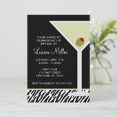 Martini en Zebra Pattern Kaart (Staand voorkant)