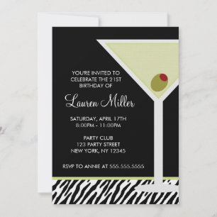 Martini en Zebra Pattern Kaart