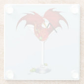 Martini Fantasy Rode Draak Glazen Onderzetter (Achterkant)